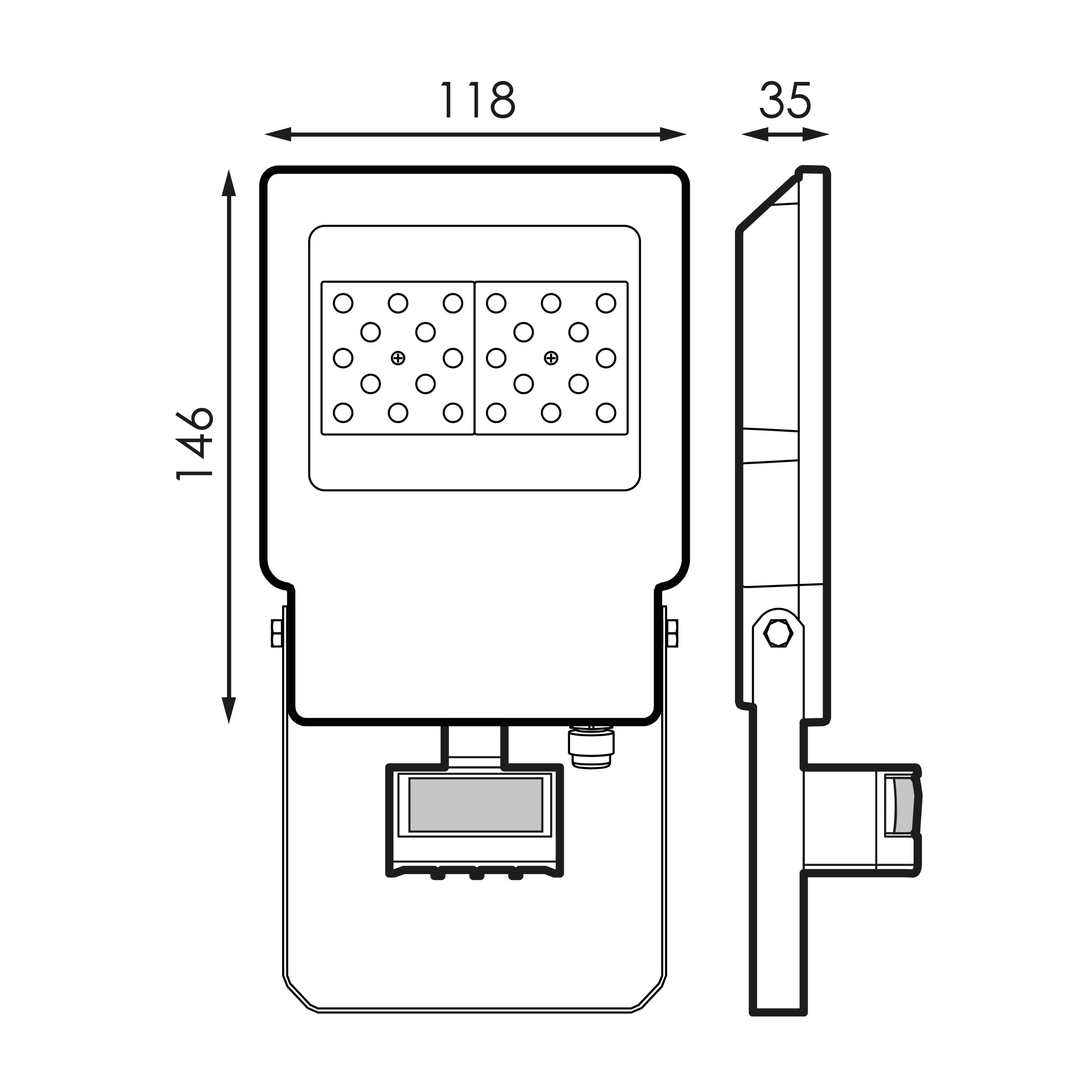 ENERGY TECH 10W 750 IP65 SENSOR GRIS 7010 - Prilux